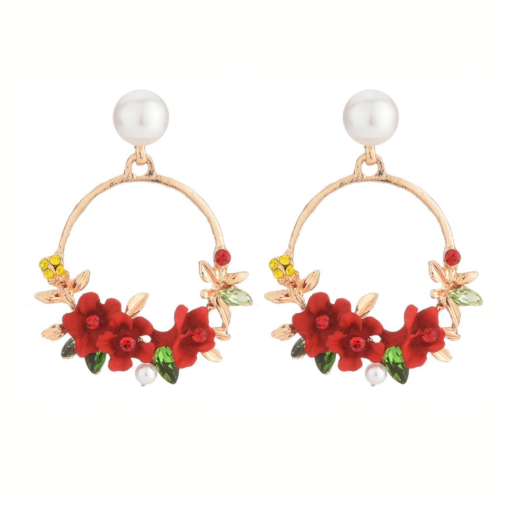 Flower Earrings Soft Clay Pearl Earrings Ear Jewelry Female