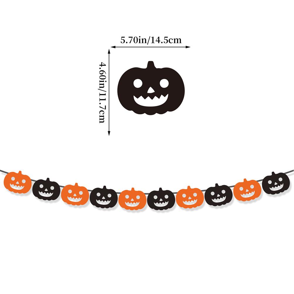 Happy Halloween Banner Ghost and Pumpkin Bunting Pennant Flag Photo Home Porch Atmosphere Party Decor Supplies