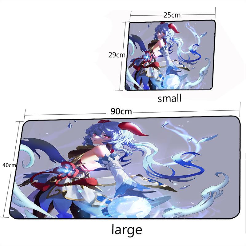 MRGLZY XXL Genshin Impact Ganyu Mouse Pad Gamer Anime Sexy Girl Large Desk Mat Computer Gaming Peripheral Accessories MousePads