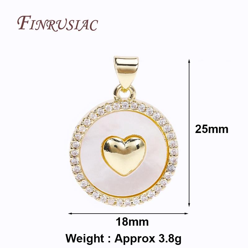 Trendige Messing mit Strasssteinen Stern/Rund Form Anhänger 18 Karat Vergoldet Inlay Natürliche Muscheln Anhänger DIY Schmuckherstellung Zubehör