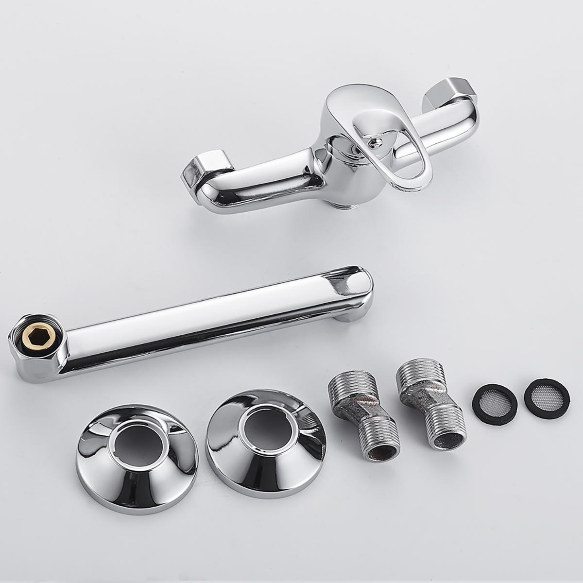 Kitchen Faucet Wall Mounted Single Handle Mixer Tap Sink Faucet Rotation Hot Cold Water Mixer Mop Pool Tap Mixers  Basin Faucet nero