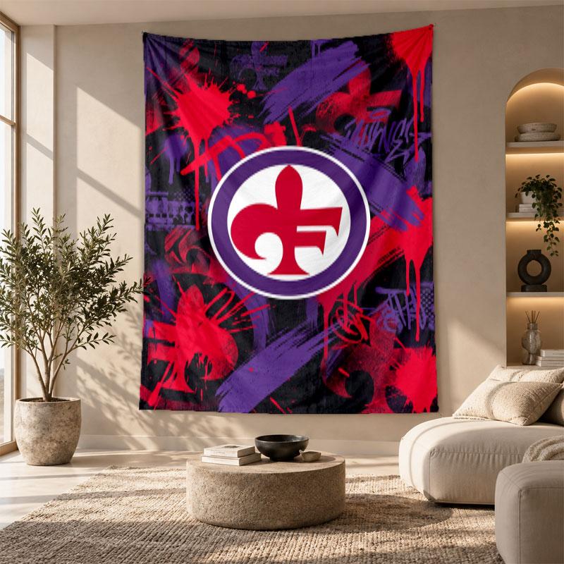 Decorative Tapestry,Fiorentina FC Printed Wall Art, Lightweight Wall Hanging For Bedroom Background