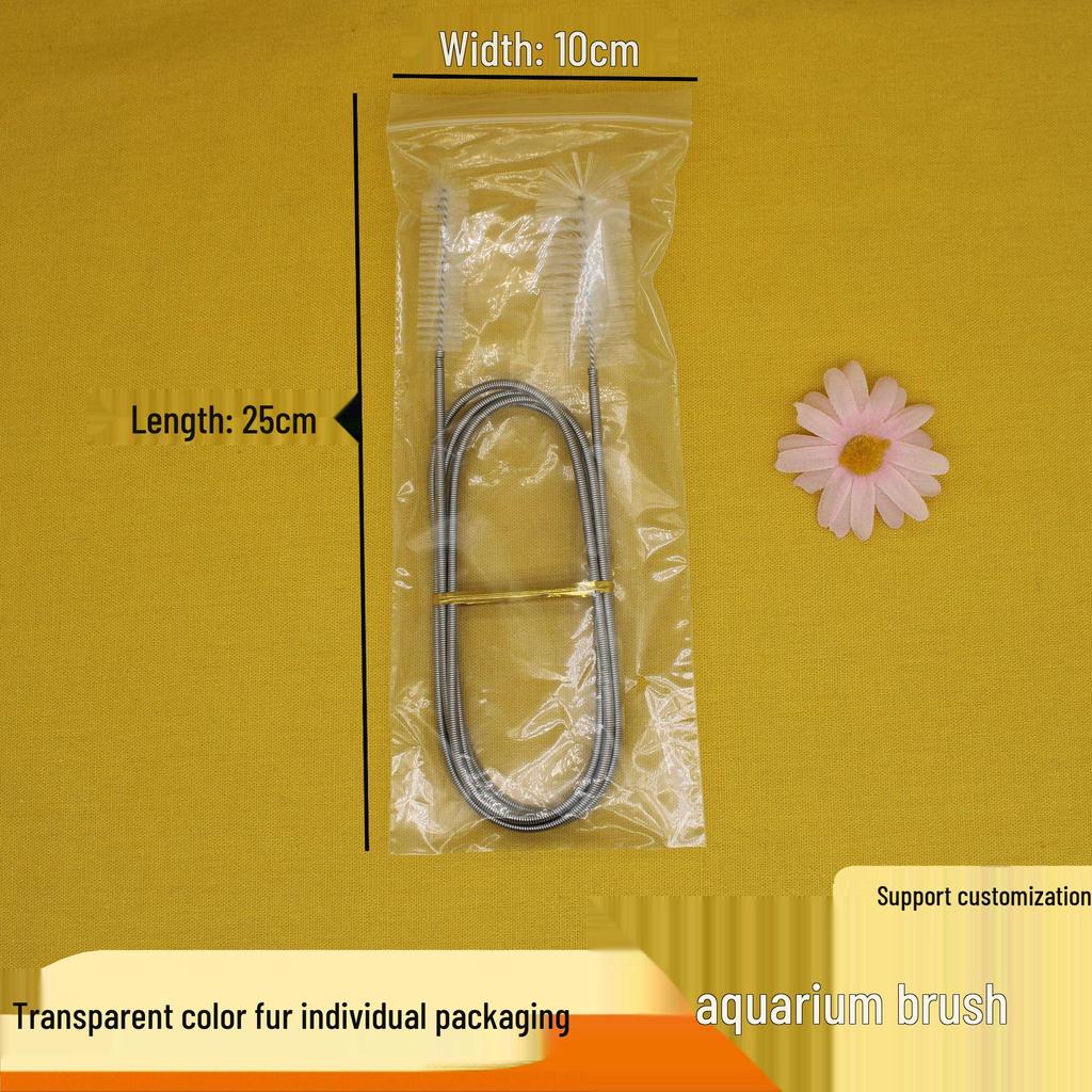 Dual-Head Nylon/Stainless Steel Aquarium Pipe Cleaning Brush