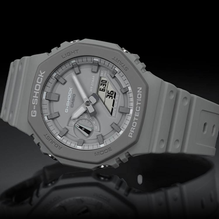 G-SHOCK Earth Tone Retro Dual Display Quartz Watch Men Watches Gray GA-2110ET-8A