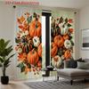 Piece Set High Definition Digital Printed Curtainsautumnpumpkinsorangewhiteleavesfallstylehome Decoration Style Curtain Made Of Polyester