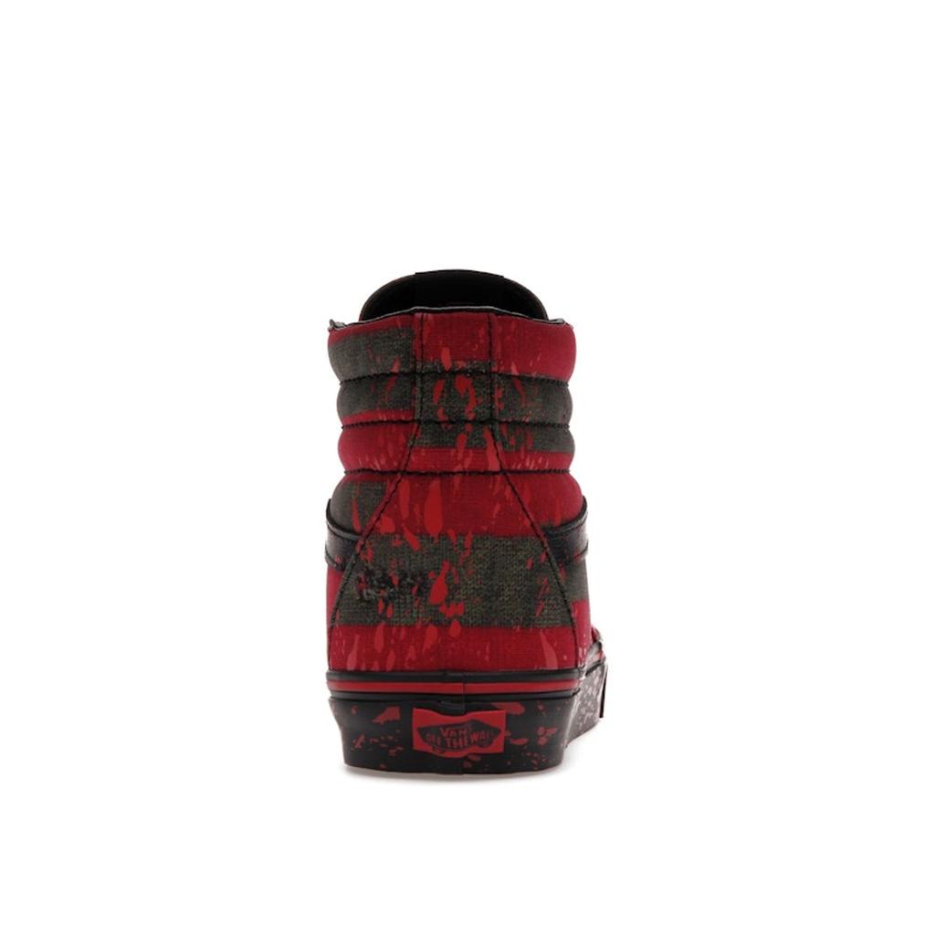 Vans House of Terror X Sk8-Hi The Nightmare On Elm Street Unisex Sneakers Red Black VN0A4U3CZV1