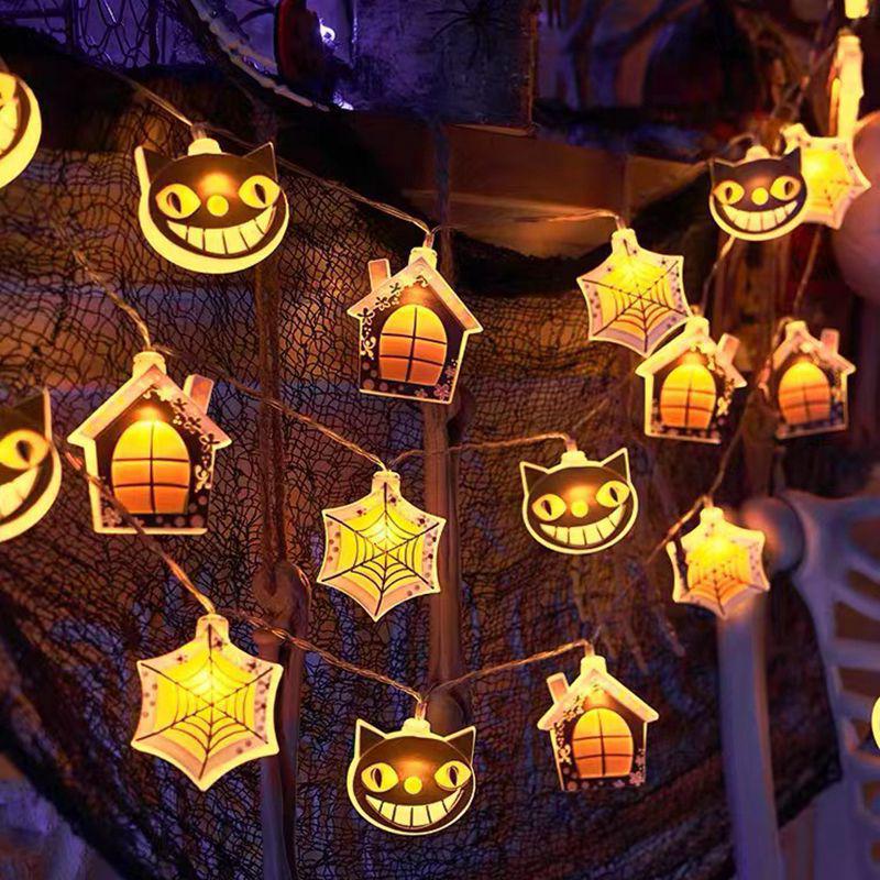 Halloween LED String Lights: Pumpkin, Spider, Skull, Ghost & Bat Decor for Party & Bar