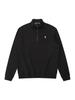 Men's Half-Zip Stand Collar Polo Hoodie with Small Horse Embroidery & Long Sleeves