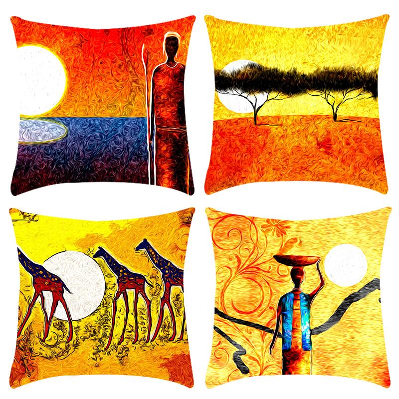 

New Art Abstract Sun Print Letter Print Pillowcase Home Sofa Cushion Cover 45 * 45Cm pillowcase