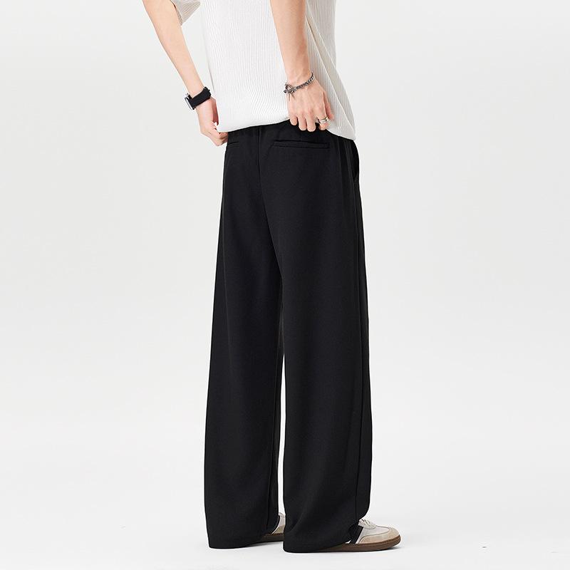 High-end casual pants men's spring and summer new old money style business pants loose straight wide-leg trousers men