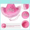 Pink Fabric Cowboy Hat With Star Embellishments And Lighted Crown For Partywear And Gifts