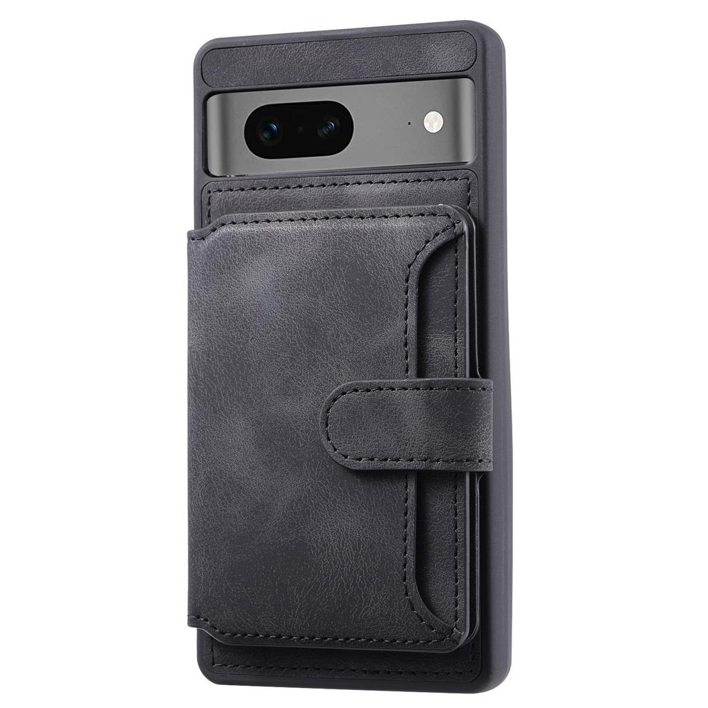 For Google Pixel 7 5G RFID Blocking Wallet Phone Cover Skin-touch Kickstand Leather Coated TPU Case