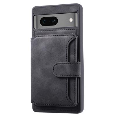 For Google Pixel 7 5G RFID Blocking Wallet Phone Cover Skin-touch Kickstand Leather Coated TPU Case