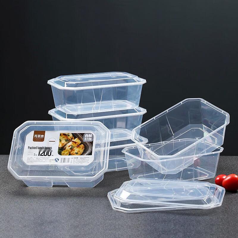 Rectangular Disposable Plastic Food Containers with Lids