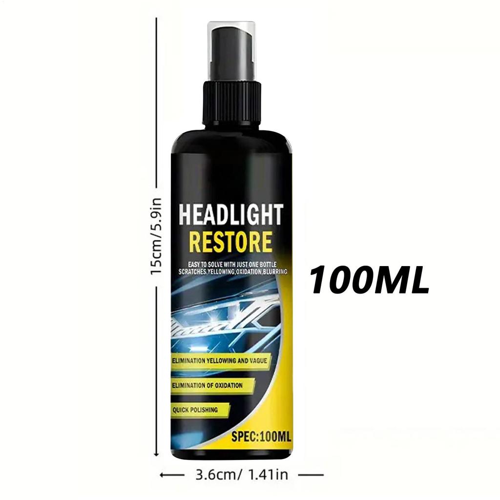 Headlights Restoration Kit Polishing Coating Cleaner Protection 100ml Car Light Cleaner Headlight Kit For Glass Lenses Detailing