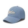 NY Heart Soft Top Denim Baseball Cap with Embroidered Lettering and Large Brim
