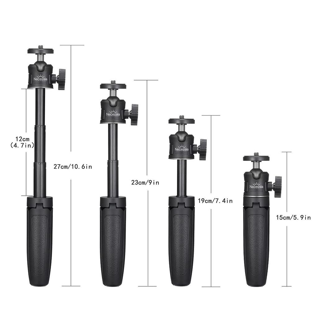 Necessia Mini Tabletop Ultra Selfie Live Black NCT-08 Tripod, Tripod, Lightweight, Stick, Vlog, Streaming,