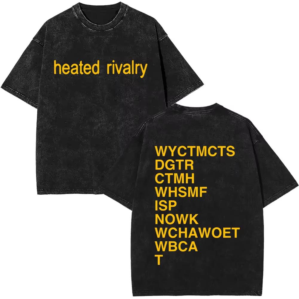 Hot Sale Heated Rivalry Heated All The Time Washed Vintage T-shirts Men Women Fashion Oversized T-shirt Male Y2k Cotton T Shirts
