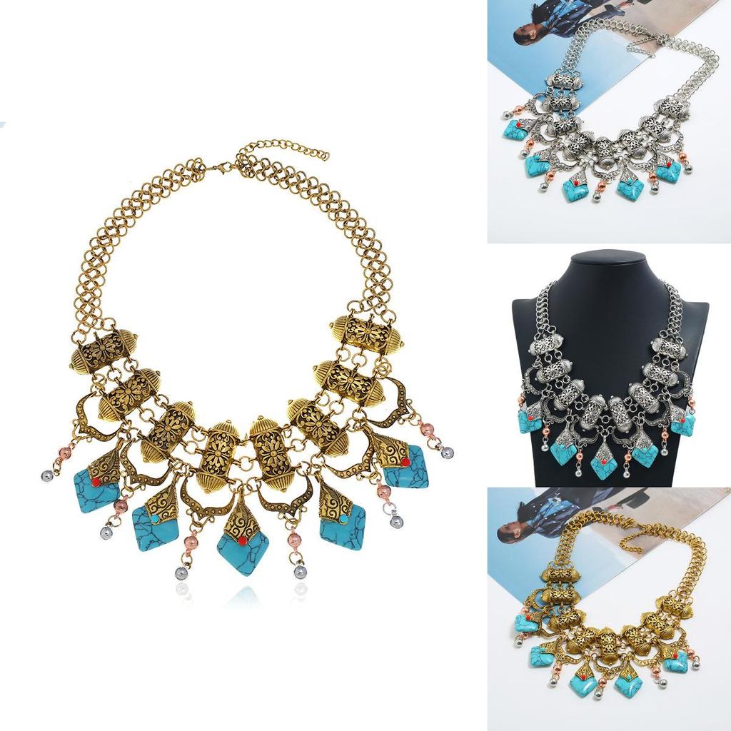 Retro Europäischer Stil Kastenketten Halskette Mit Legierungs-Finish Für Damen Accessoires