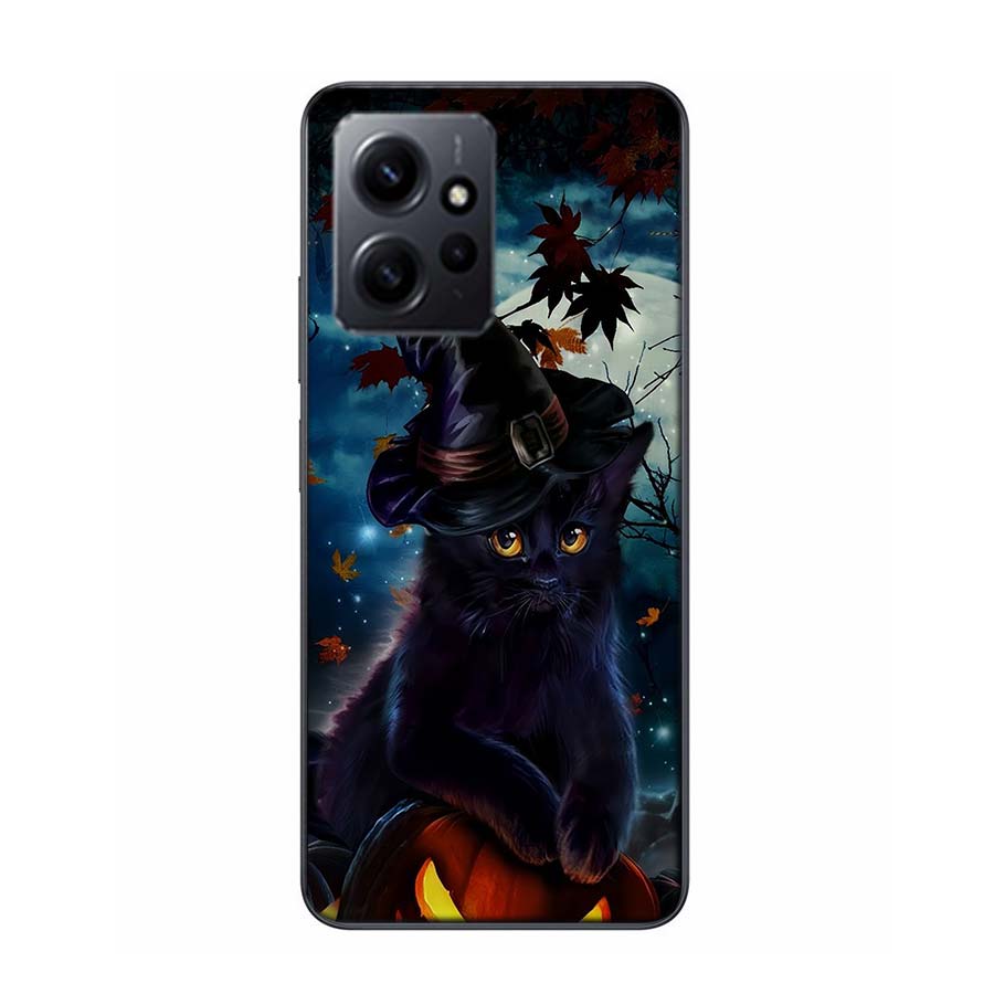 Halloween Magic Cat Phone Case For Redmi 12 13C 12C 15C 9 10 10C Note 13 Pro Plus 14 15 Pro 9T 9C 9A TPU Soft Cover Clear Cell C