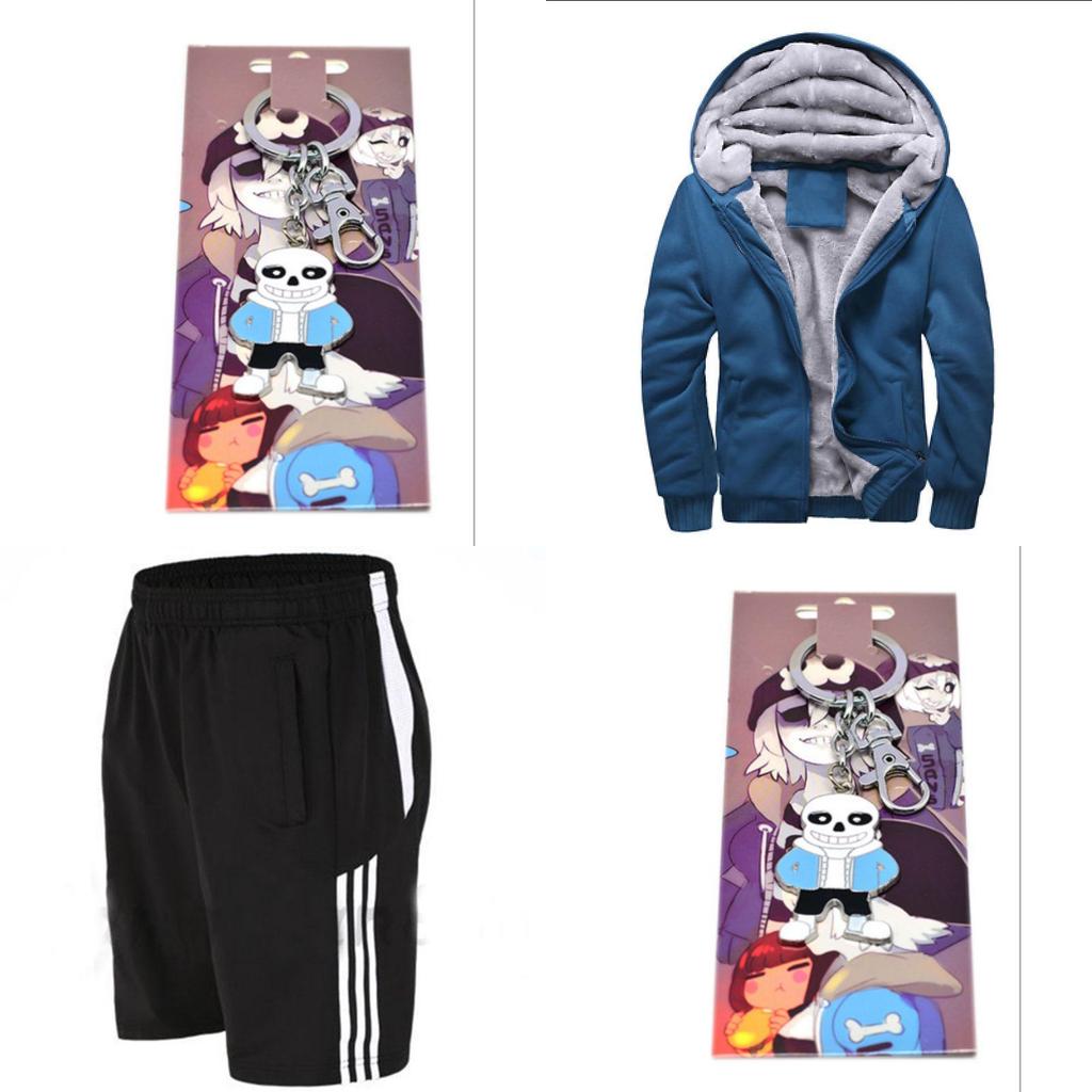 Undertale Sans Halloween Costume Hoodie Shorts Mask Socks Gloves Keychain**