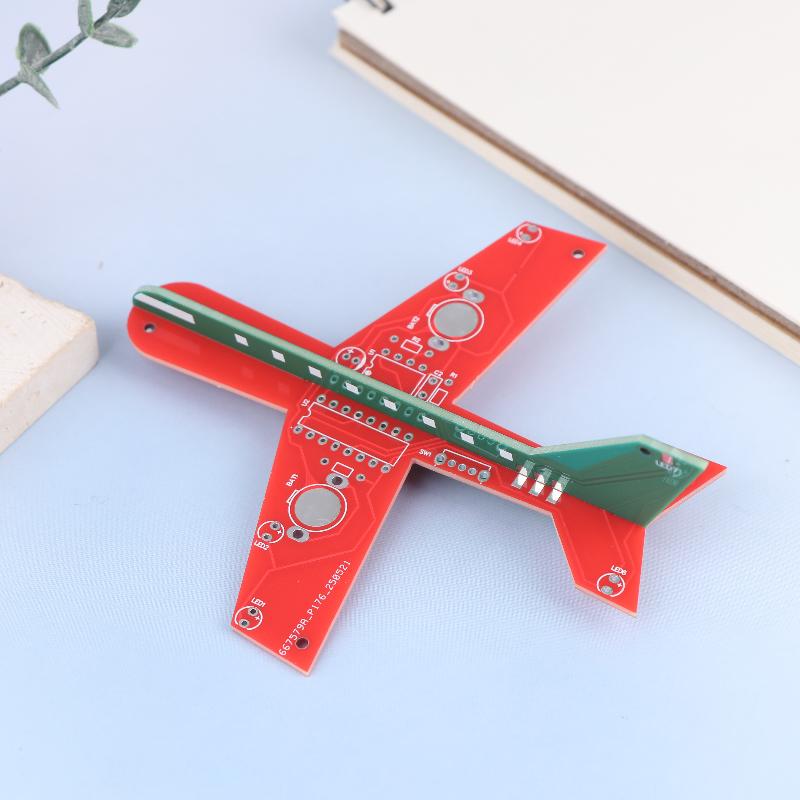 1 Set Flashing Led Pcb Diy Electronic Kit Small Airplane Cd4017 Flow Lamp Welding Practice Electronic Science Assembly Kit