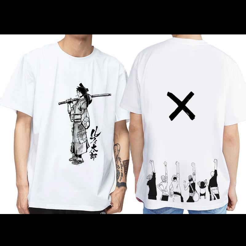 ONE PIECE Short-sleeved T-shirt Men's and Women's Summer New Naruto Dragon Ball Loose Large-size Animation Clothes