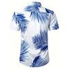 Summer Men Short Sleeve 3D Digital Print Hawaii Shirt Men Casual Lapel Button Shirt Tops