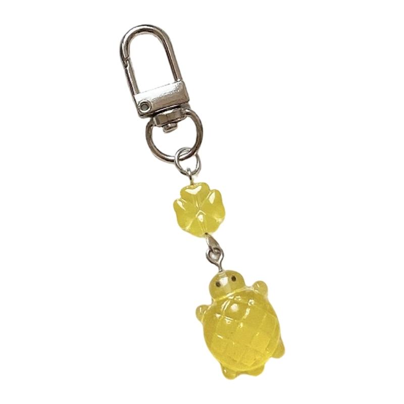 

Lovely Pineapple Turtles Keychain Vintage Resin Alloy Charm For Bag Phone Keys Accessories жёлтый