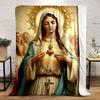 Immaculate Heart Mary Blanket  Printed Blanket for Living Room Bed Couch lunch break Soft Cozy Blanket for Friend's festival Gift