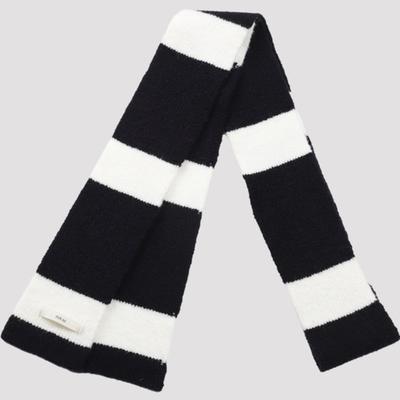 TOVAS Wool Stripe Muffler_Navy