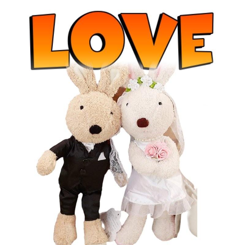 Adorable Sg811 Wedding Bunny Plush Toy Couple For Marriage Celebration Decoration