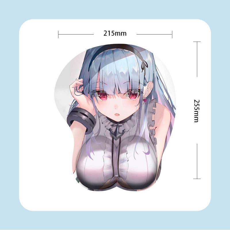 Adorable Two-dimensional 3d Chest Anime Mouse Pad With Soft Ergonomic Design