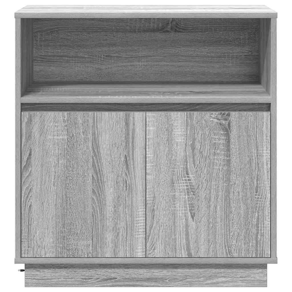 LED Sideboard Grey Sonoma 71 x 34.5 x 75 cm Particleboard
