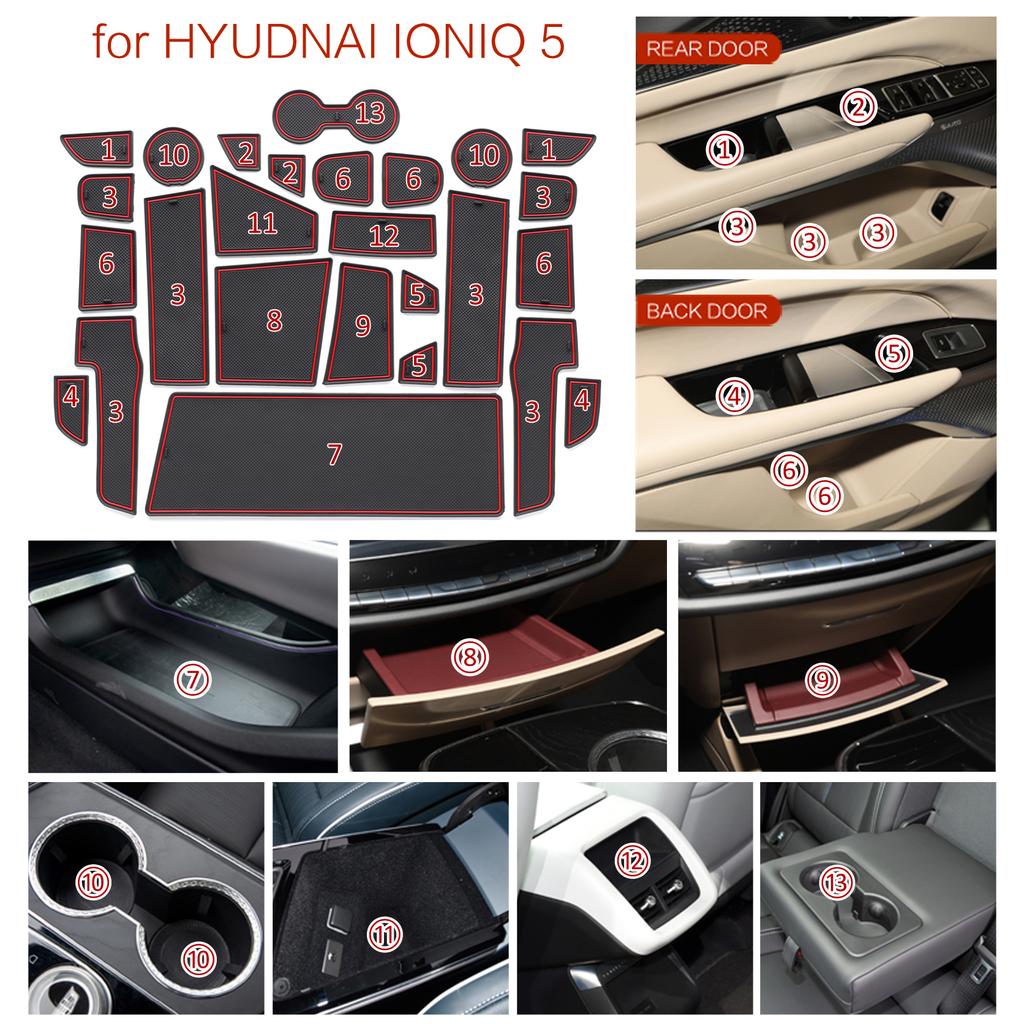 Rutschfeste Tor-Schlitzmatte für Cadillac Lyriq Türrillen-Pad Becherhalter Innenraumzubehör 26 Stück/Set