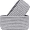 Cesto Portaoggetti Minimalista Moderno Con Design Intrecciato in Corda di Cotone Per Organizzazione Domestica e Uso Ufficio