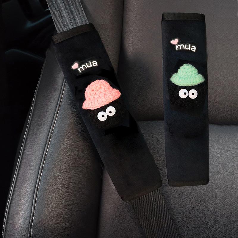 2 BUC Styling Fundă Husă Centură de Siguranță Auto Pernă Ham Curea de Umăr Desen Animat Minge de Cărbune Jucărie Protector Pad Umăr Centură Siguranță Auto
