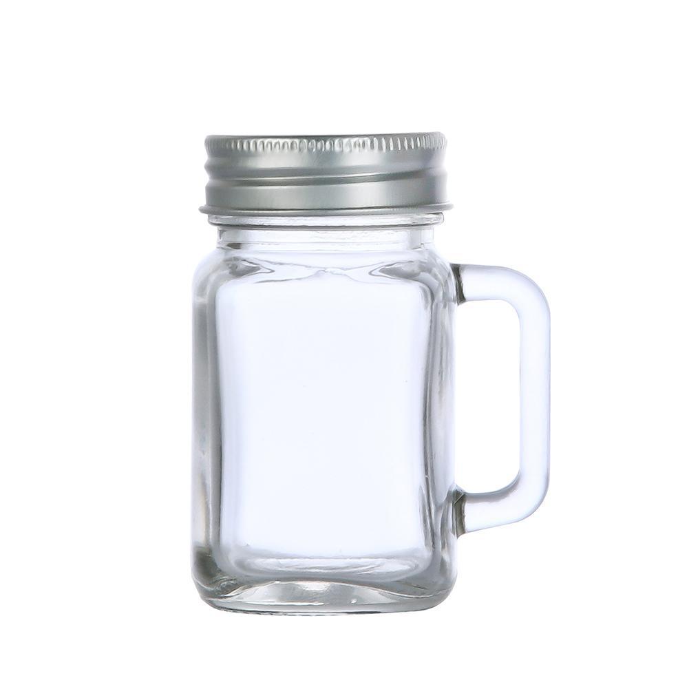 40ml/60ml/120ml Small Sealed Jar With Lid Portable Handle Cup Glass Bottle Leakproof Glass Water Bottle For Milk Coffee Glass