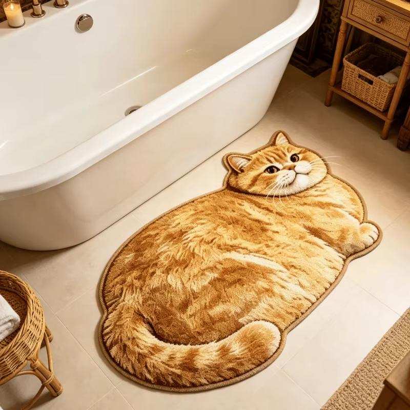 Cute Cat Carpet Cartoon Rug Cute Door Mat Soft Bedside Rug Carpet For Living Room Bedroom Bathroom Mat Kitchen Rug Home