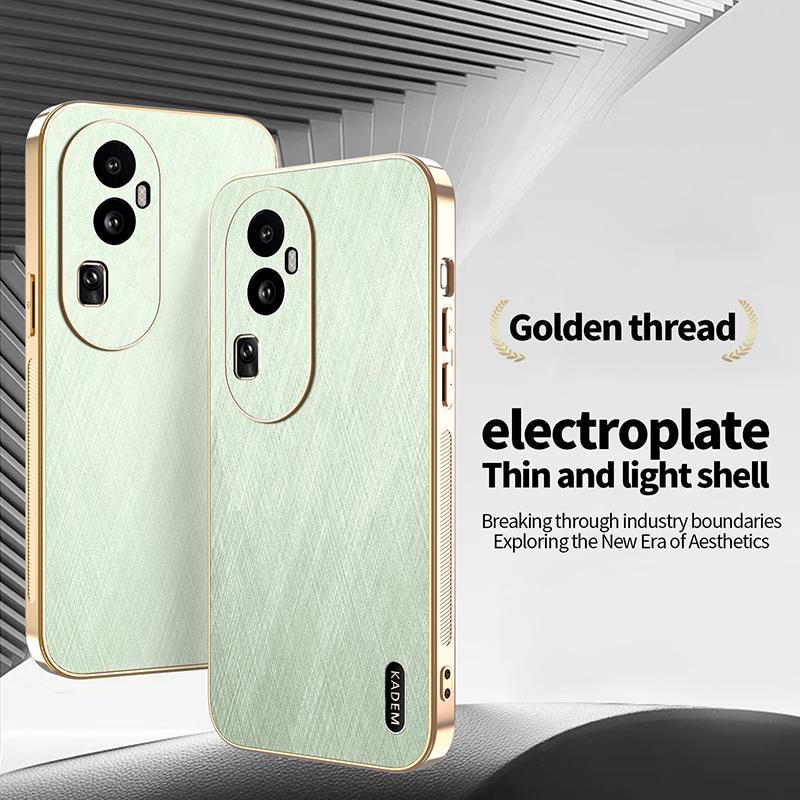 For Magsafe Wireless Charging Plating Frame Leather Phone Case For OPPO Reno 13 Pro 11 8 10 12 Pro A80 A79 A60 Bumper Back Cover