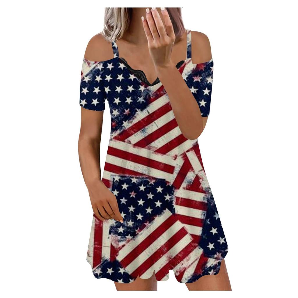 Dámské šaty Ležérní nezávislá denní sukně s potiskem letní šaty