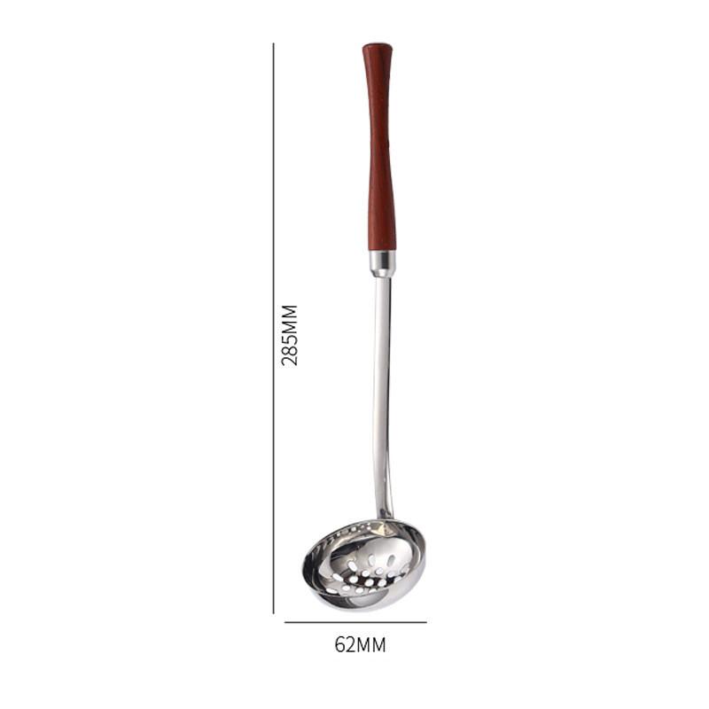 Long Wooden Handle Skimmer Soup Spoon Ladle Serving Tablespoons Stainless Steel Tableware Kitchen Items All with Free Shipping