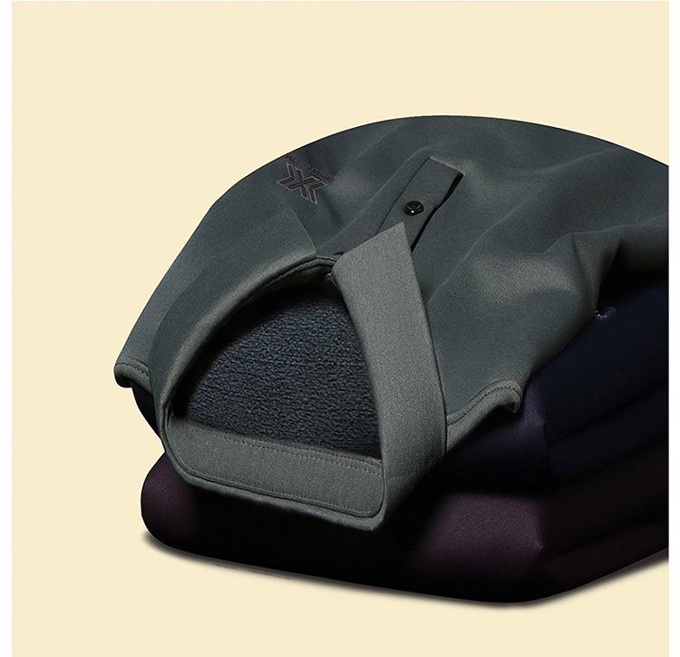 Pánské zimní polo tričko s dlouhým rukávem 2025 s vlněnou a hedvábnou fleecovou podšívkou - High-endová ležérní základní vrstva