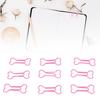 100Pcs Pink Small Paper Clips Bone Shaped Mini Paper Clips Cute Paper Clips  Bookmarking