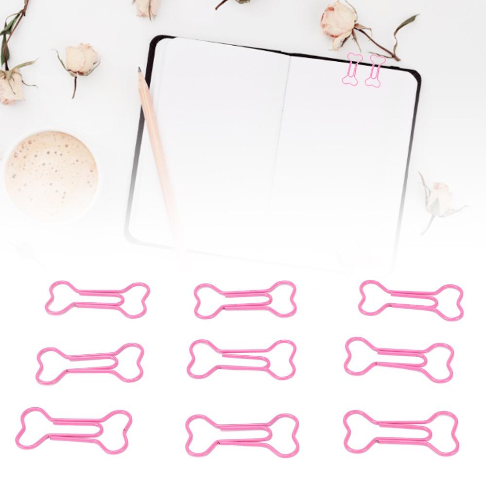 100Pcs Pink Small Paper Clips Bone Shaped Mini Paper Clips Cute Paper Clips  Bookmarking