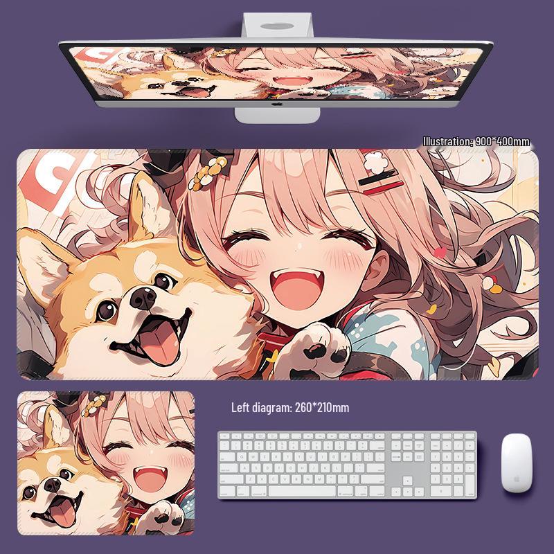 Extra Large Non-Slip Anime Girl Mouse Pad for Gaming and Esports