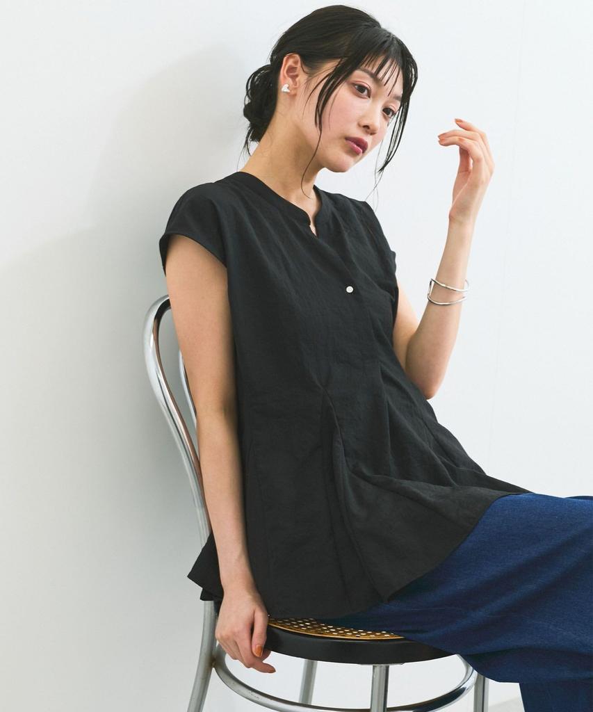 Skipper Flare Black [BIS] Women's Wrinkle-Resistant/Washable Blouse, (01)