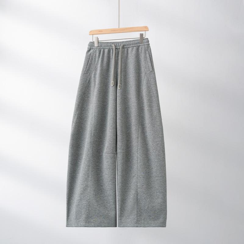 Women Curved Wide Leg Sweatpants Loose Straight Casual Pants Autumn Winter Slimming