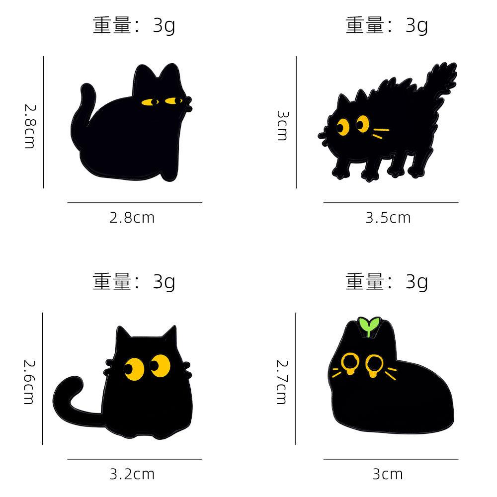 New Little Black Cat Brooch Creative Cute Funny Cartoon Pin Black Cat Badge Clothes Backpack Decoration