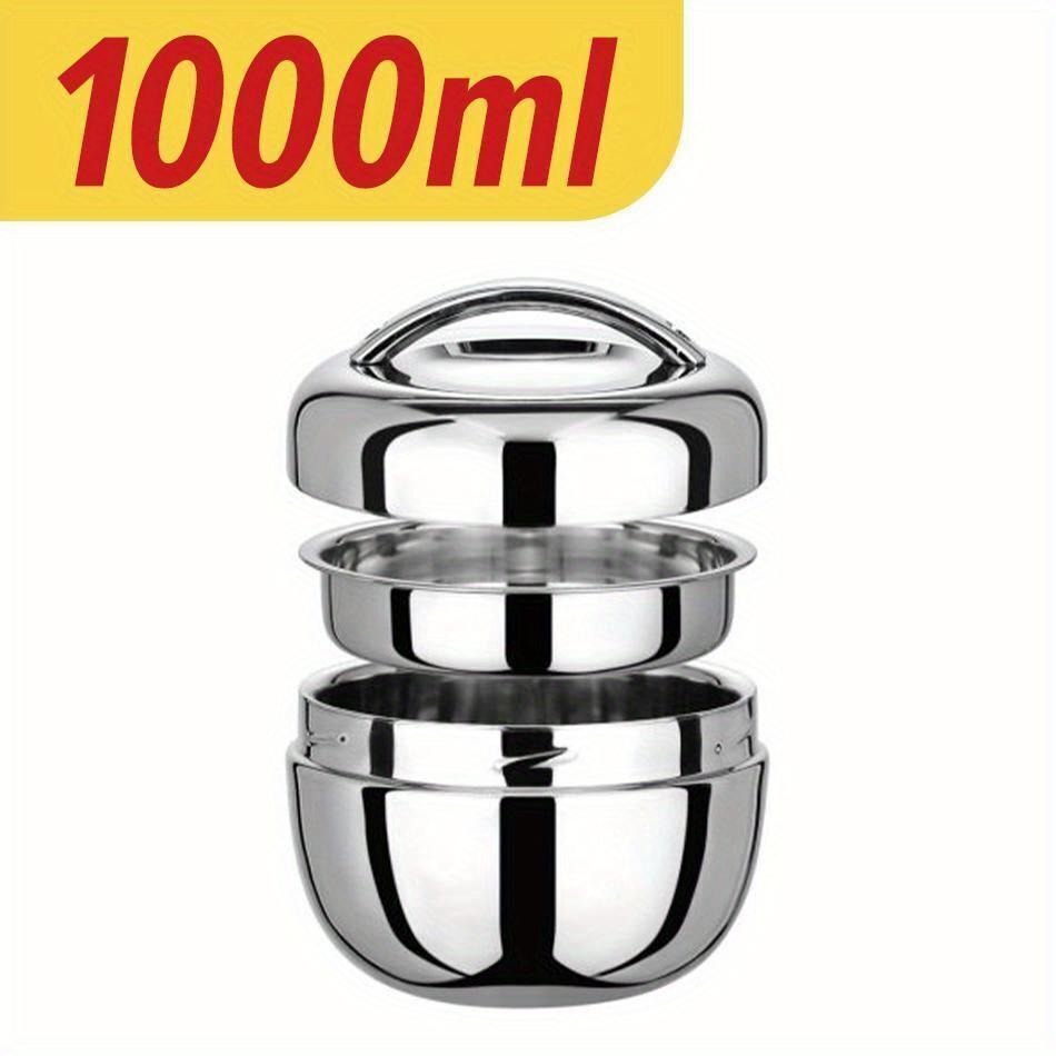 Tragbare, hochwertige, runde Lunchbox aus Edelstahl zur Aufbewahrung von Lebensmitteln für warme Speisen mit wärmeisolierter Bento-Box